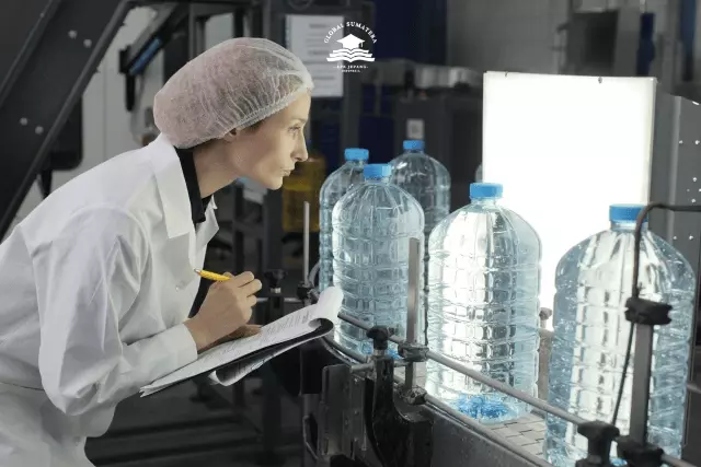 Siswa Tokutei ginou ssw yang bekerja dalam inspeksi dan pengujian dalam industri manufaktur makanan dan minuman.